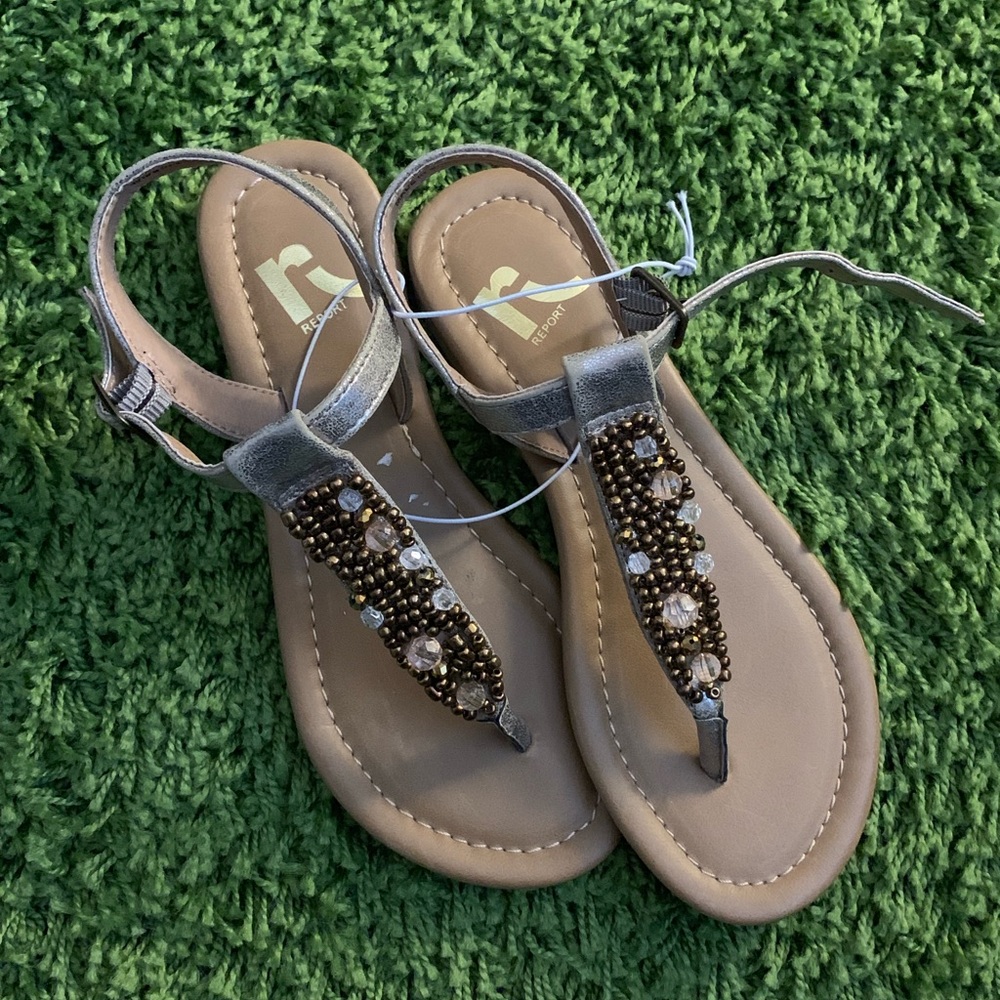 Report sandals gold size 6